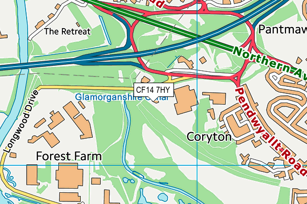 CF14 7HY map - OS VectorMap District (Ordnance Survey) CF14 7HY map - OS VectorMap District (Ordnance Survey)