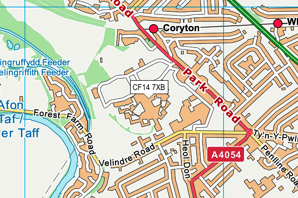 CF14 7XB map - OS VectorMap District (Ordnance Survey) CF14 7XB map - OS VectorMap District (Ordnance Survey)