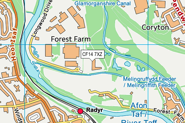 CF14 7XZ map - OS VectorMap District (Ordnance Survey) CF14 7XZ map - OS VectorMap District (Ordnance Survey)