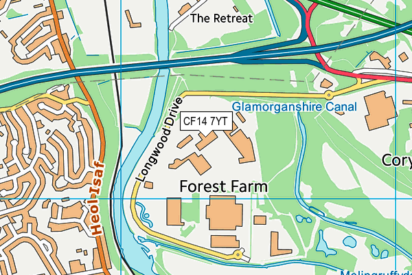 CF14 7YT map - OS VectorMap District (Ordnance Survey) CF14 7YT map - OS VectorMap District (Ordnance Survey)