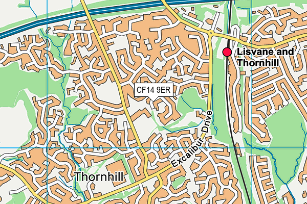 CF14 9ER map - OS VectorMap District (Ordnance Survey) CF14 9ER map - OS VectorMap District (Ordnance Survey)