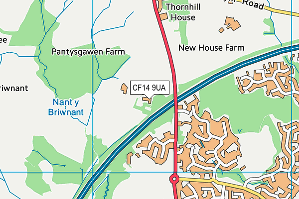 CF14 9UA map - OS VectorMap District (Ordnance Survey) CF14 9UA map - OS VectorMap District (Ordnance Survey)
