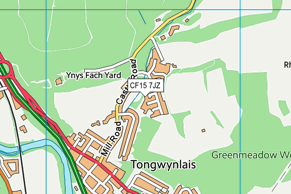 CF15 7JZ map - OS VectorMap District (Ordnance Survey) CF15 7JZ map - OS VectorMap District (Ordnance Survey)