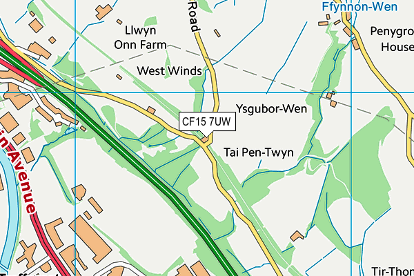 CF15 7UW map - OS VectorMap District (Ordnance Survey) CF15 7UW map - OS VectorMap District (Ordnance Survey)