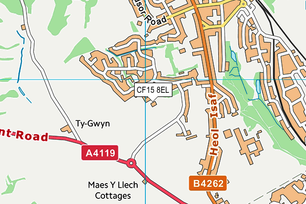 CF15 8EL map - OS VectorMap District (Ordnance Survey) CF15 8EL map - OS VectorMap District (Ordnance Survey)