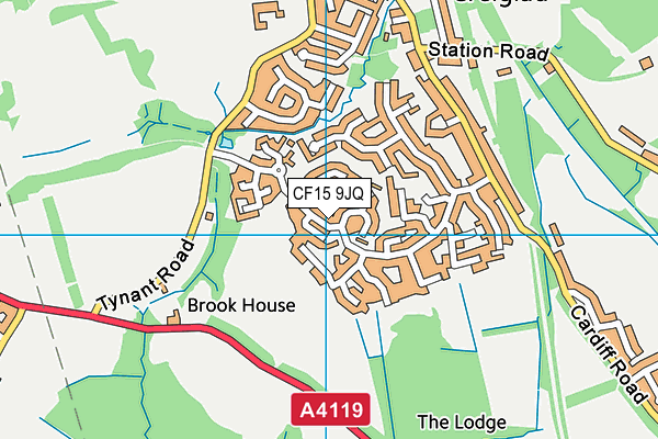CF15 9JQ map - OS VectorMap District (Ordnance Survey) CF15 9JQ map - OS VectorMap District (Ordnance Survey)
