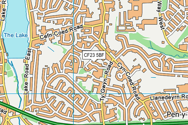 CF23 5BF map - OS VectorMap District (Ordnance Survey) CF23 5BF map - OS VectorMap District (Ordnance Survey)