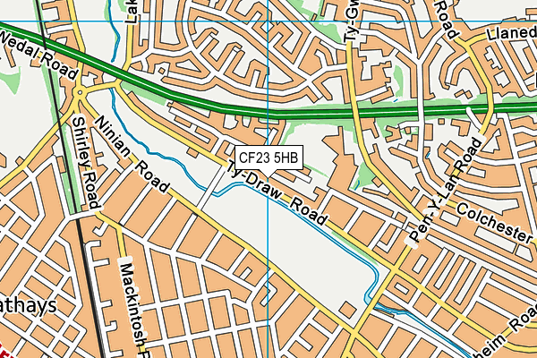 CF23 5HB map - OS VectorMap District (Ordnance Survey)