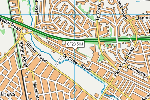 CF23 5HJ map - OS VectorMap District (Ordnance Survey) CF23 5HJ map - OS VectorMap District (Ordnance Survey)