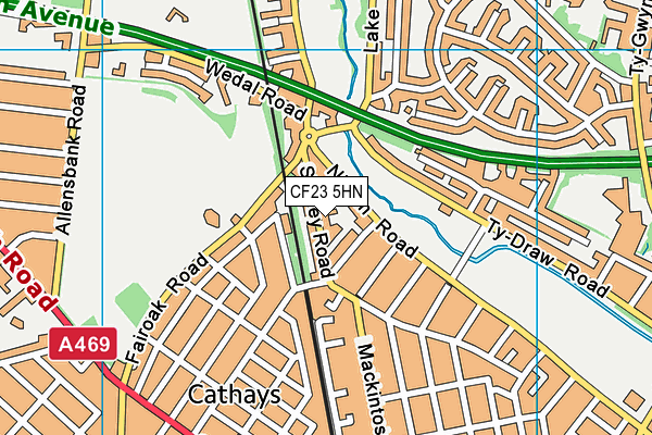 CF23 5HN map - OS VectorMap District (Ordnance Survey) CF23 5HN map - OS VectorMap District (Ordnance Survey)
