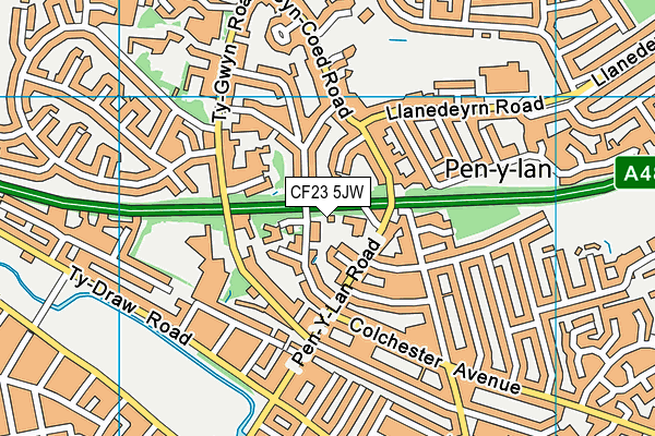 CF23 5JW map - OS VectorMap District (Ordnance Survey) CF23 5JW map - OS VectorMap District (Ordnance Survey)