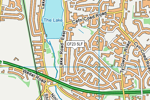 CF23 5LF map - OS VectorMap District (Ordnance Survey) CF23 5LF map - OS VectorMap District (Ordnance Survey)