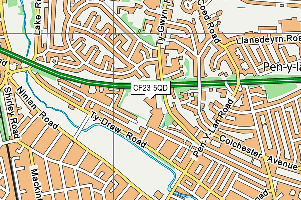 CF23 5QD map - OS VectorMap District (Ordnance Survey) CF23 5QD map - OS VectorMap District (Ordnance Survey)