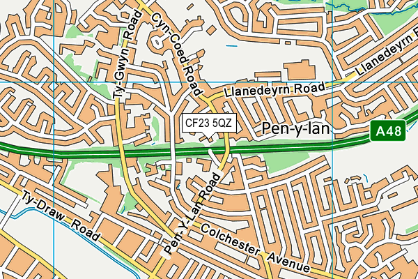 CF23 5QZ map - OS VectorMap District (Ordnance Survey) CF23 5QZ map - OS VectorMap District (Ordnance Survey)