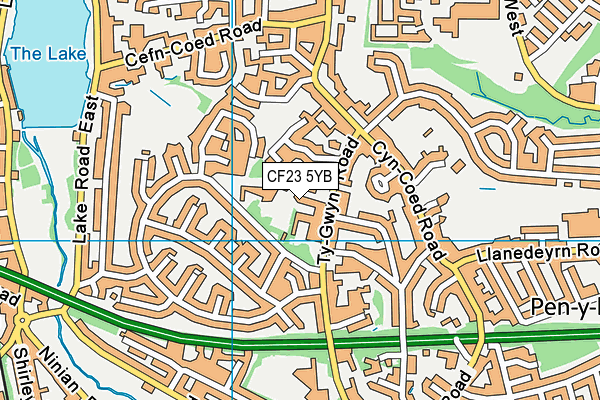 CF23 5YB map - OS VectorMap District (Ordnance Survey) CF23 5YB map - OS VectorMap District (Ordnance Survey)