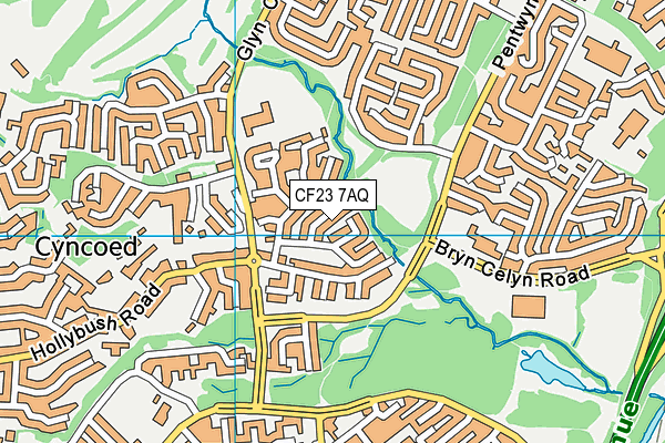 CF23 7AQ map - OS VectorMap District (Ordnance Survey) CF23 7AQ map - OS VectorMap District (Ordnance Survey)