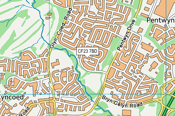 CF23 7BD map - OS VectorMap District (Ordnance Survey) CF23 7BD map - OS VectorMap District (Ordnance Survey)