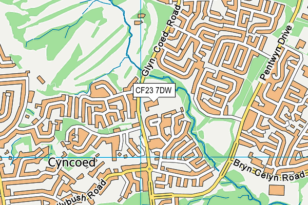 CF23 7DW map - OS VectorMap District (Ordnance Survey) CF23 7DW map - OS VectorMap District (Ordnance Survey)