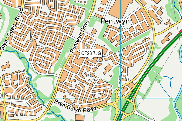 CF23 7JG map - OS VectorMap District (Ordnance Survey) CF23 7JG map - OS VectorMap District (Ordnance Survey)