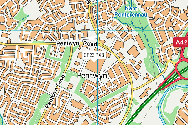 CF23 7XB map - OS VectorMap District (Ordnance Survey) CF23 7XB map - OS VectorMap District (Ordnance Survey)