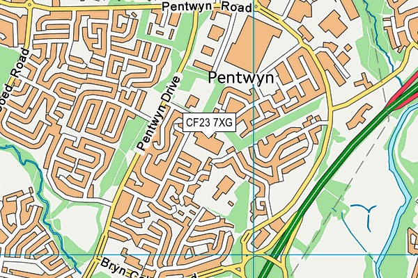 CF23 7XG map - OS VectorMap District (Ordnance Survey) CF23 7XG map - OS VectorMap District (Ordnance Survey)