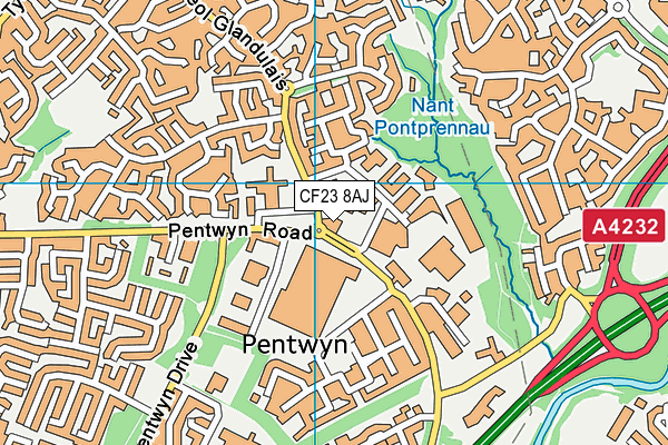 CF23 8AJ map - OS VectorMap District (Ordnance Survey) CF23 8AJ map - OS VectorMap District (Ordnance Survey)