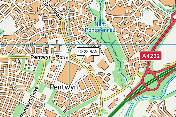 CF23 8AN map - OS VectorMap District (Ordnance Survey) CF23 8AN map - OS VectorMap District (Ordnance Survey)
