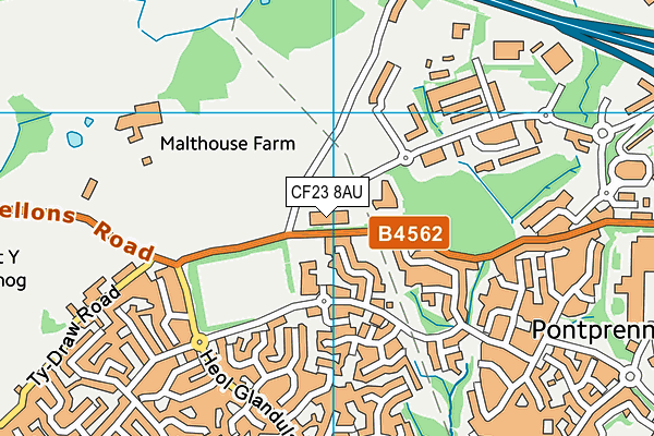 CF23 8AU map - OS VectorMap District (Ordnance Survey) CF23 8AU map - OS VectorMap District (Ordnance Survey)