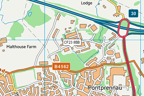 CF23 8BB map - OS VectorMap District (Ordnance Survey) CF23 8BB map - OS VectorMap District (Ordnance Survey)