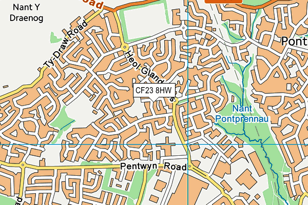 CF23 8HW map - OS VectorMap District (Ordnance Survey) CF23 8HW map - OS VectorMap District (Ordnance Survey)