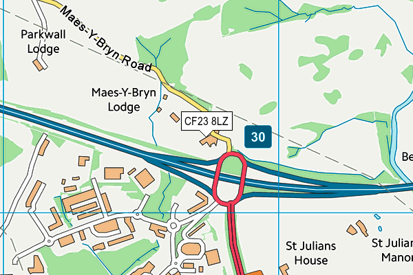CF23 8LZ map - OS VectorMap District (Ordnance Survey) CF23 8LZ map - OS VectorMap District (Ordnance Survey)