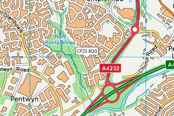 CF23 8QG map - OS VectorMap District (Ordnance Survey)