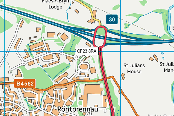 CF23 8RA map - OS VectorMap District (Ordnance Survey) CF23 8RA map - OS VectorMap District (Ordnance Survey)