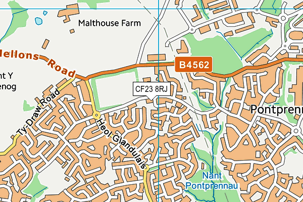 CF23 8RJ map - OS VectorMap District (Ordnance Survey) CF23 8RJ map - OS VectorMap District (Ordnance Survey)