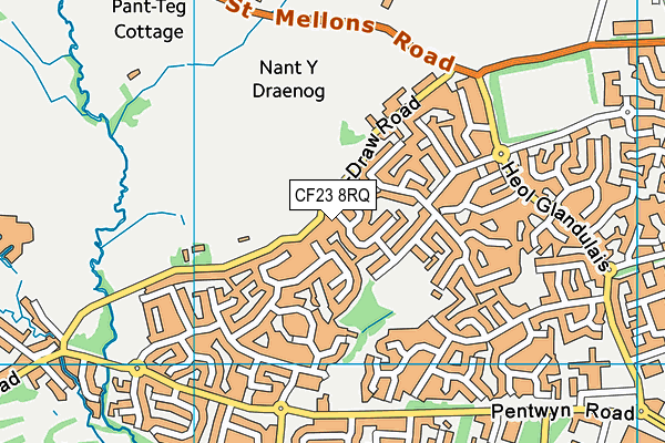 CF23 8RQ map - OS VectorMap District (Ordnance Survey) CF23 8RQ map - OS VectorMap District (Ordnance Survey)