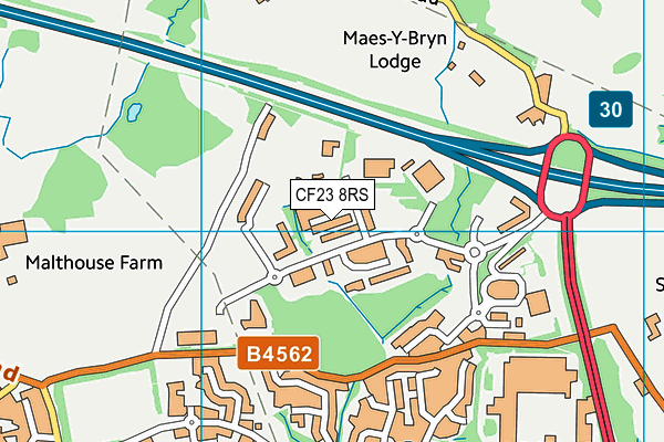 CF23 8RS map - OS VectorMap District (Ordnance Survey) CF23 8RS map - OS VectorMap District (Ordnance Survey)