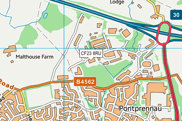 CF23 8RU map - OS VectorMap District (Ordnance Survey) CF23 8RU map - OS VectorMap District (Ordnance Survey)
