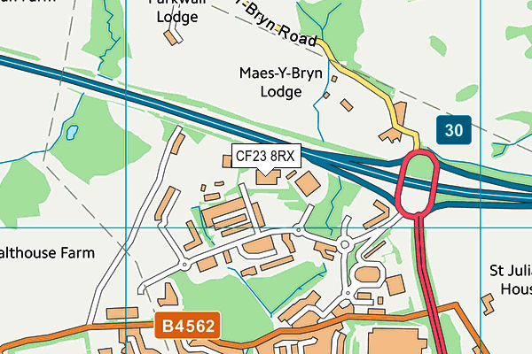 CF23 8RX map - OS VectorMap District (Ordnance Survey) CF23 8RX map - OS VectorMap District (Ordnance Survey)