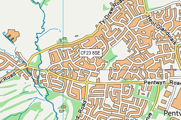 CF23 8SE map - OS VectorMap District (Ordnance Survey) CF23 8SE map - OS VectorMap District (Ordnance Survey)