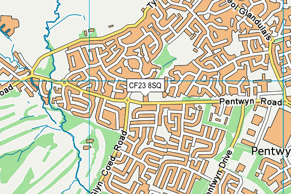 CF23 8SQ map - OS VectorMap District (Ordnance Survey) CF23 8SQ map - OS VectorMap District (Ordnance Survey)
