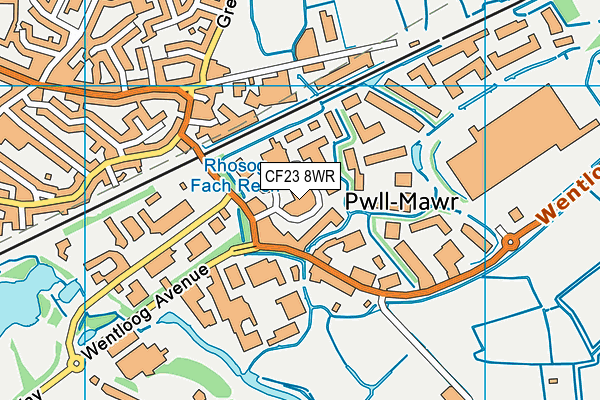 CF23 8WR map - OS VectorMap District (Ordnance Survey)