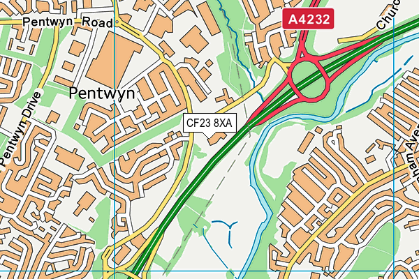 CF23 8XA map - OS VectorMap District (Ordnance Survey) CF23 8XA map - OS VectorMap District (Ordnance Survey)