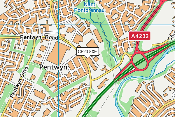 CF23 8XE map - OS VectorMap District (Ordnance Survey) CF23 8XE map - OS VectorMap District (Ordnance Survey)