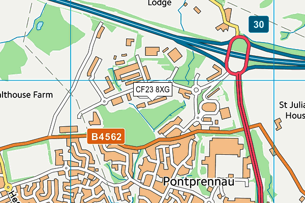 CF23 8XG map - OS VectorMap District (Ordnance Survey) CF23 8XG map - OS VectorMap District (Ordnance Survey)