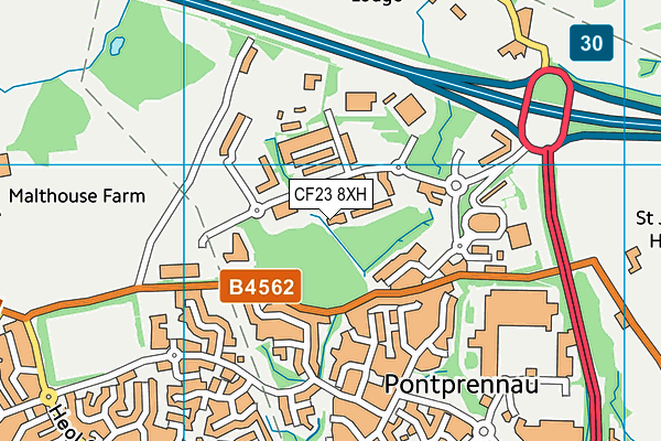 CF23 8XH map - OS VectorMap District (Ordnance Survey) CF23 8XH map - OS VectorMap District (Ordnance Survey)