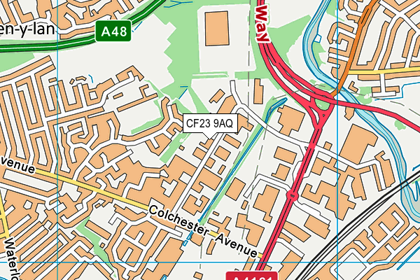 CF23 9AQ map - OS VectorMap District (Ordnance Survey) CF23 9AQ map - OS VectorMap District (Ordnance Survey)