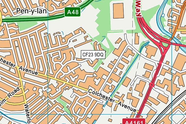 CF23 9DQ map - OS VectorMap District (Ordnance Survey)