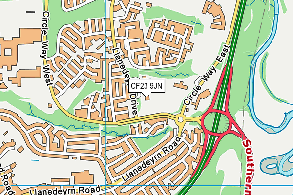 CF23 9JN map - OS VectorMap District (Ordnance Survey)