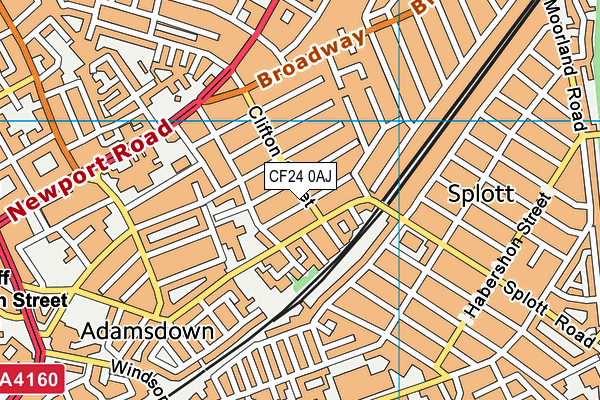 CF24 0AJ map - OS VectorMap District (Ordnance Survey) CF24 0AJ map - OS VectorMap District (Ordnance Survey)