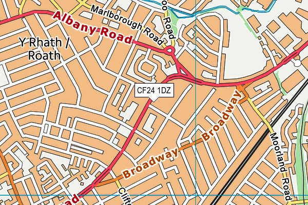 CF24 1DZ map - OS VectorMap District (Ordnance Survey) CF24 1DZ map - OS VectorMap District (Ordnance Survey)